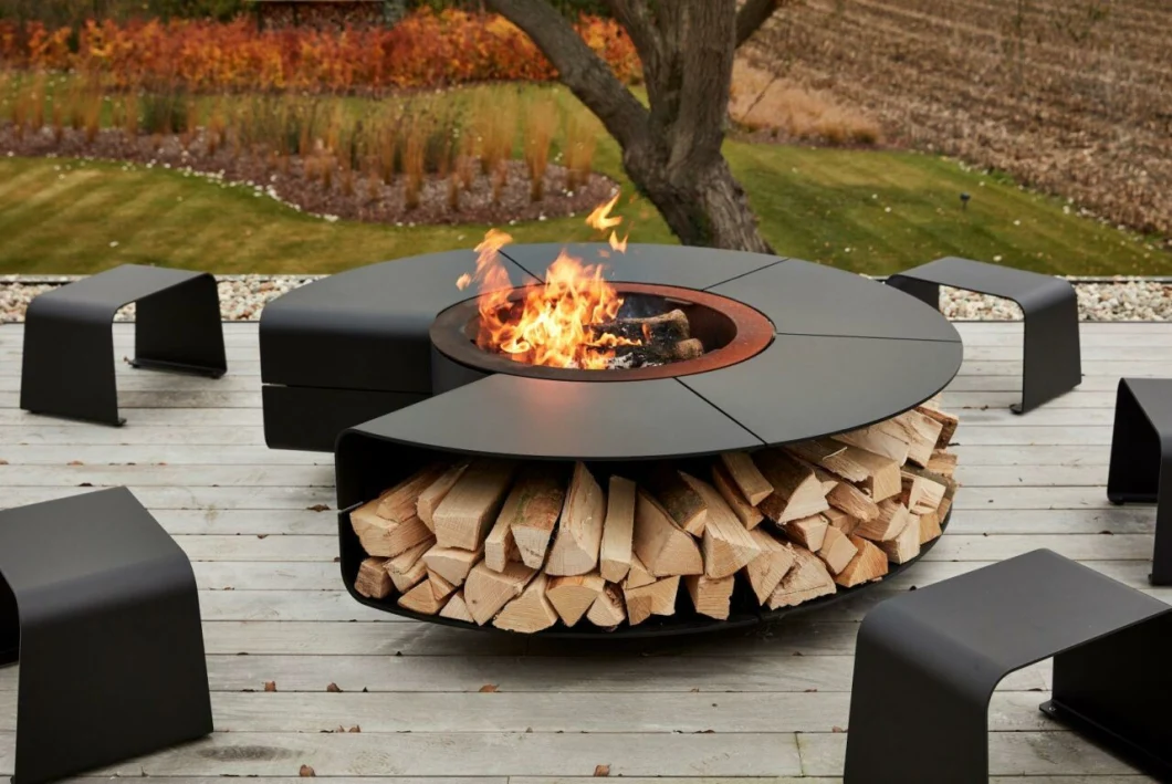 High Quality Corten Steel Round Garden Decorative Fire Pit