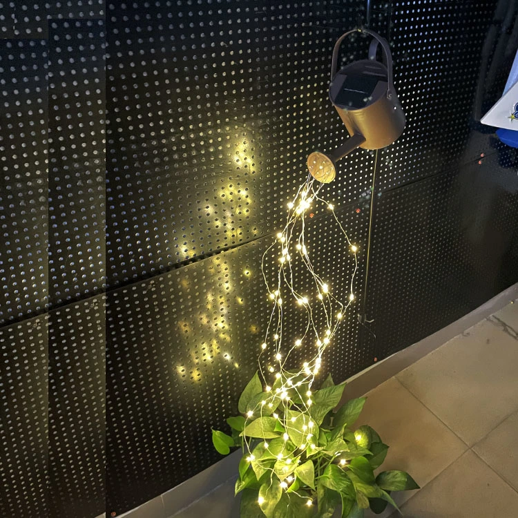 DIY Solar Garden Art Shower Light Watering Can Light Garden Courtyard Decoration