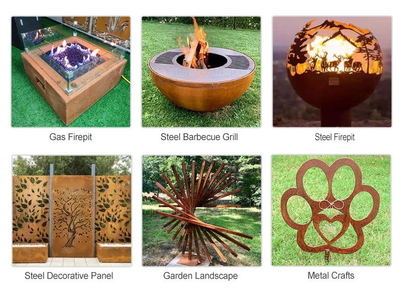 Outdoor Rectangular Design Corten Steel Rusty Metal Garden Edging